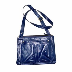 Latico Navy Blue Leather  Crossbody bag